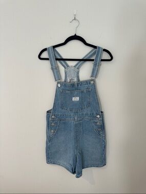 Levi's Light Blue Denim Short Overalls